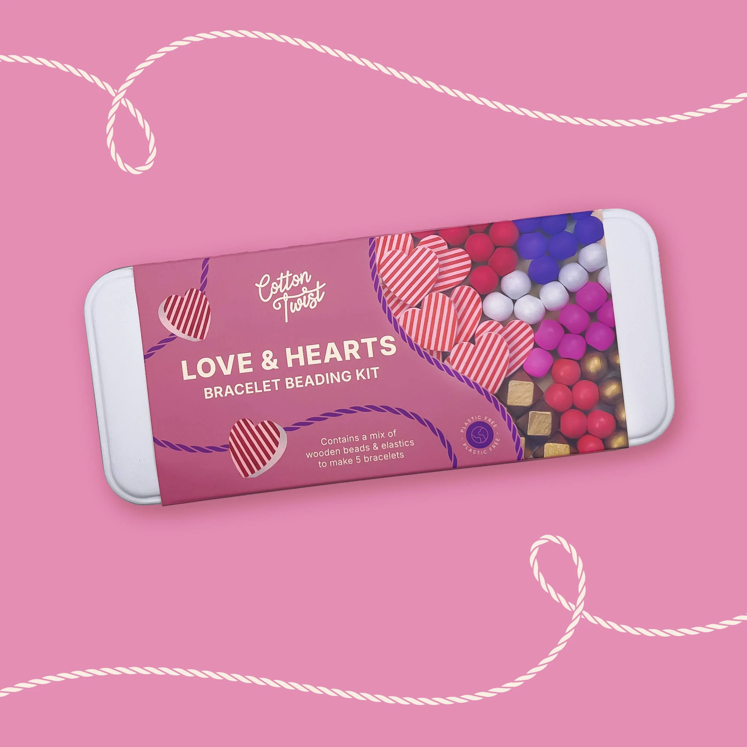 Cotton Twist Love & Hearts Bracelet Bead Kit - Image 7