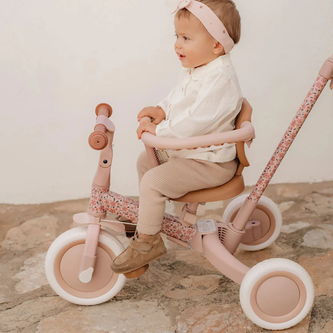 Little Dutch 4 in 1 Tricycle with push bar Fairy Floral - Image 7