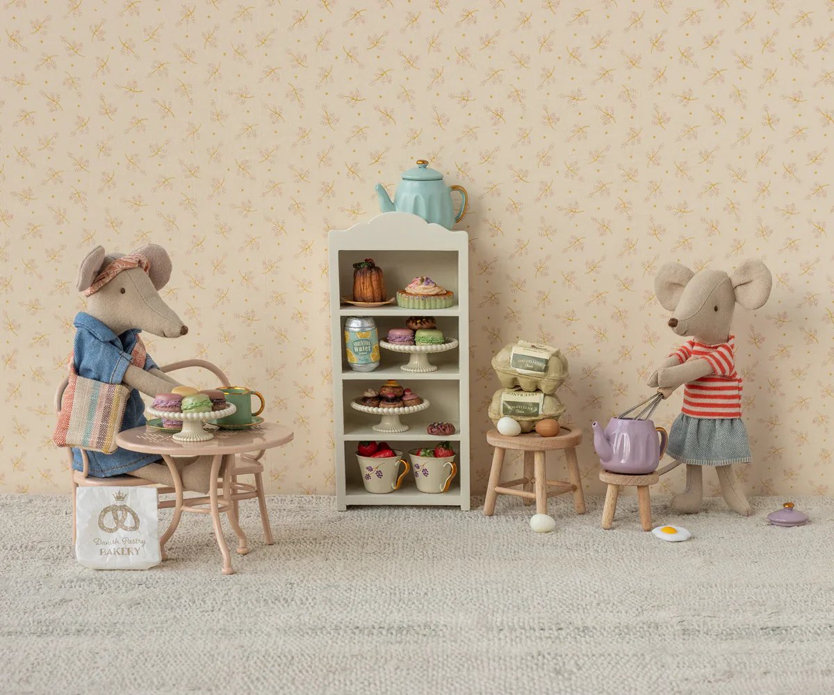 Maileg Café set, Mouse, Big - Pale pink - Image 2