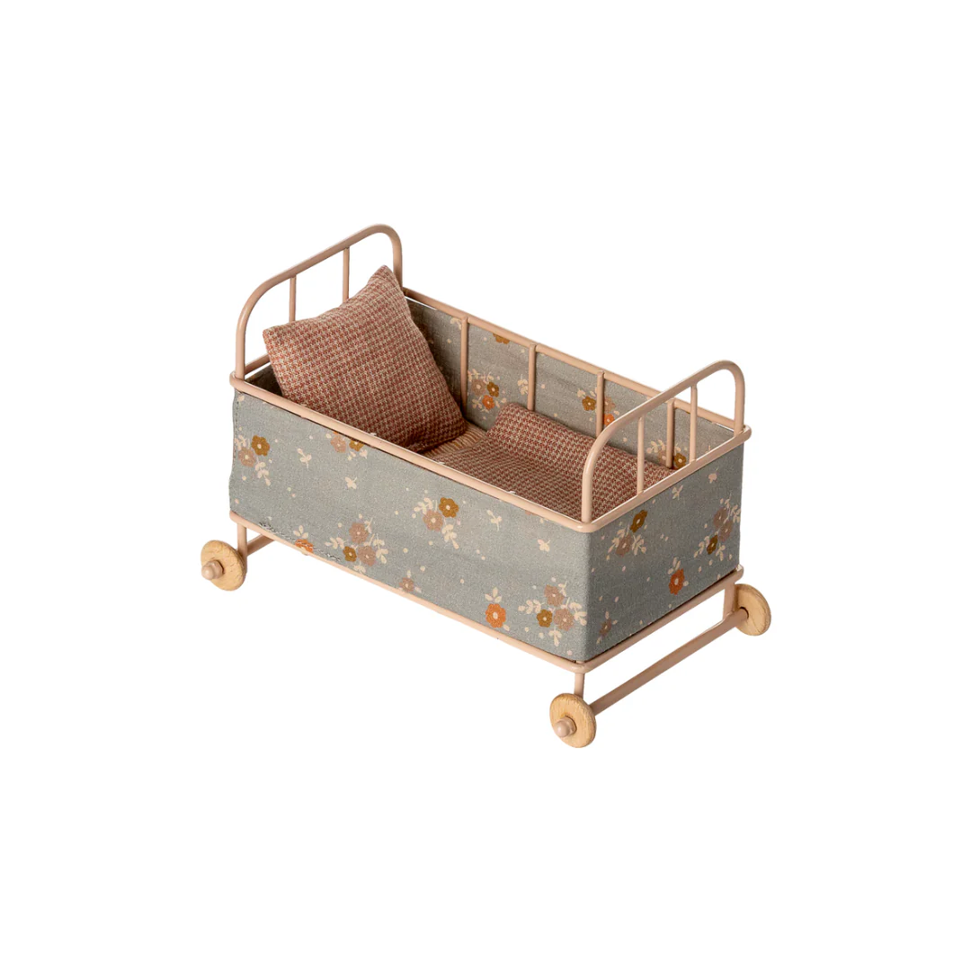 Maileg Cot bed, Micro - Powder - Image 2