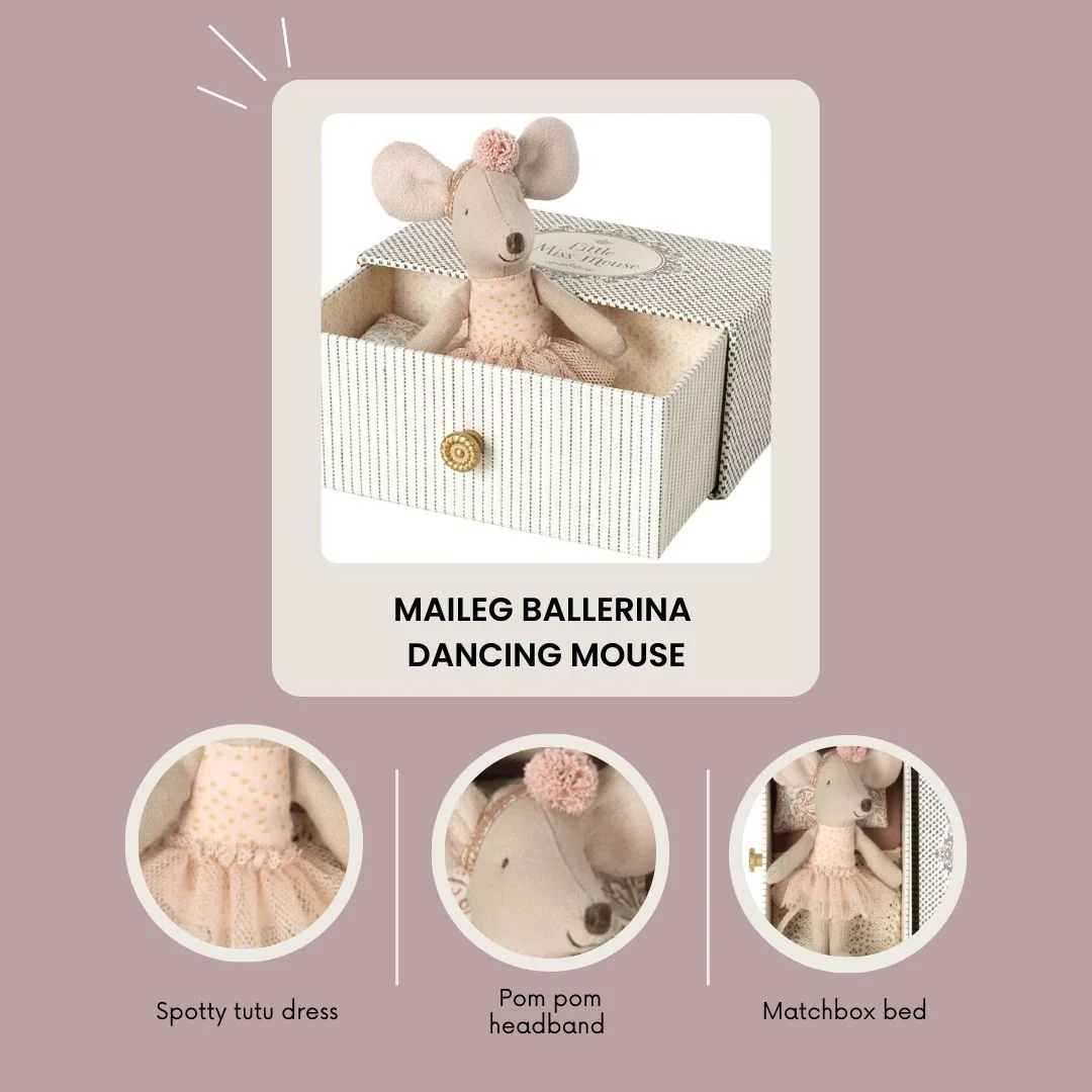 Maileg Ballerina Dancing Mouse in Daybed - Image 3