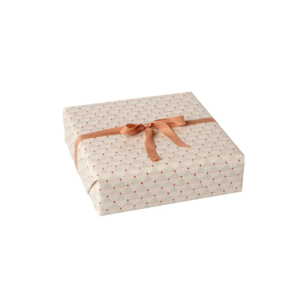 Maileg Gift wrap, 10m - Cherry - Red - Image 2