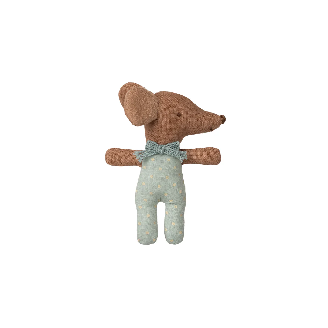 Maileg Sleepy wakey baby mouse in matchbox - Blue - Image 3