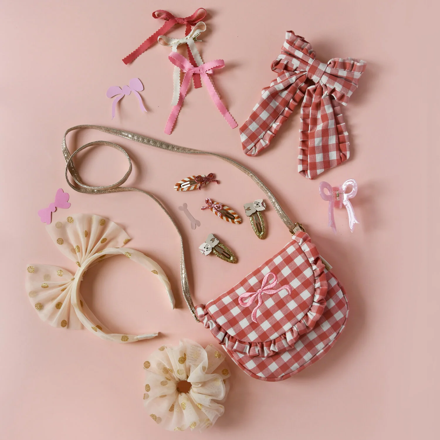 Rockahula Gingham Ruffle Long Bow Clip - Image 2