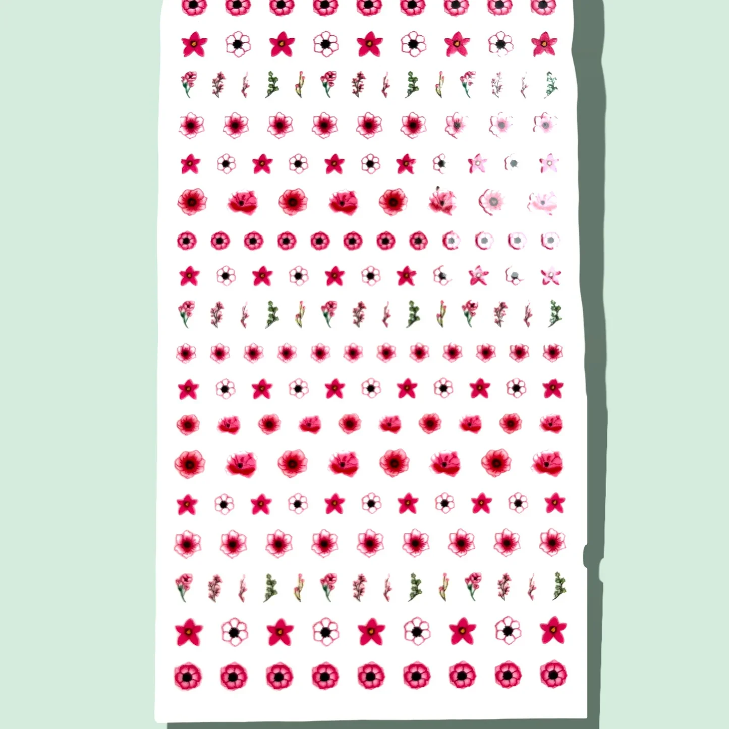 The Natural Play MakeUp Company Pink Flowers Children's Nail Stickers - Image 3